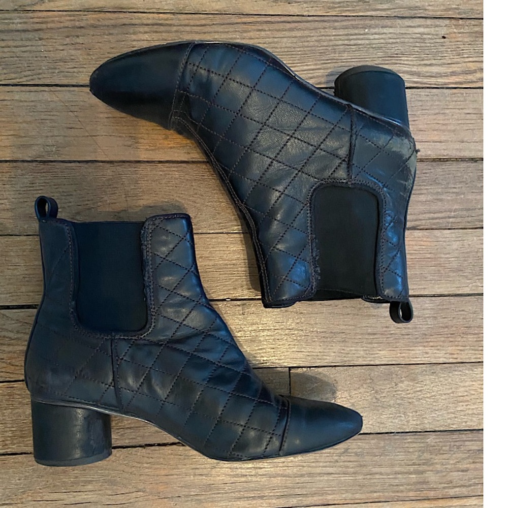 Quilted Black Booties